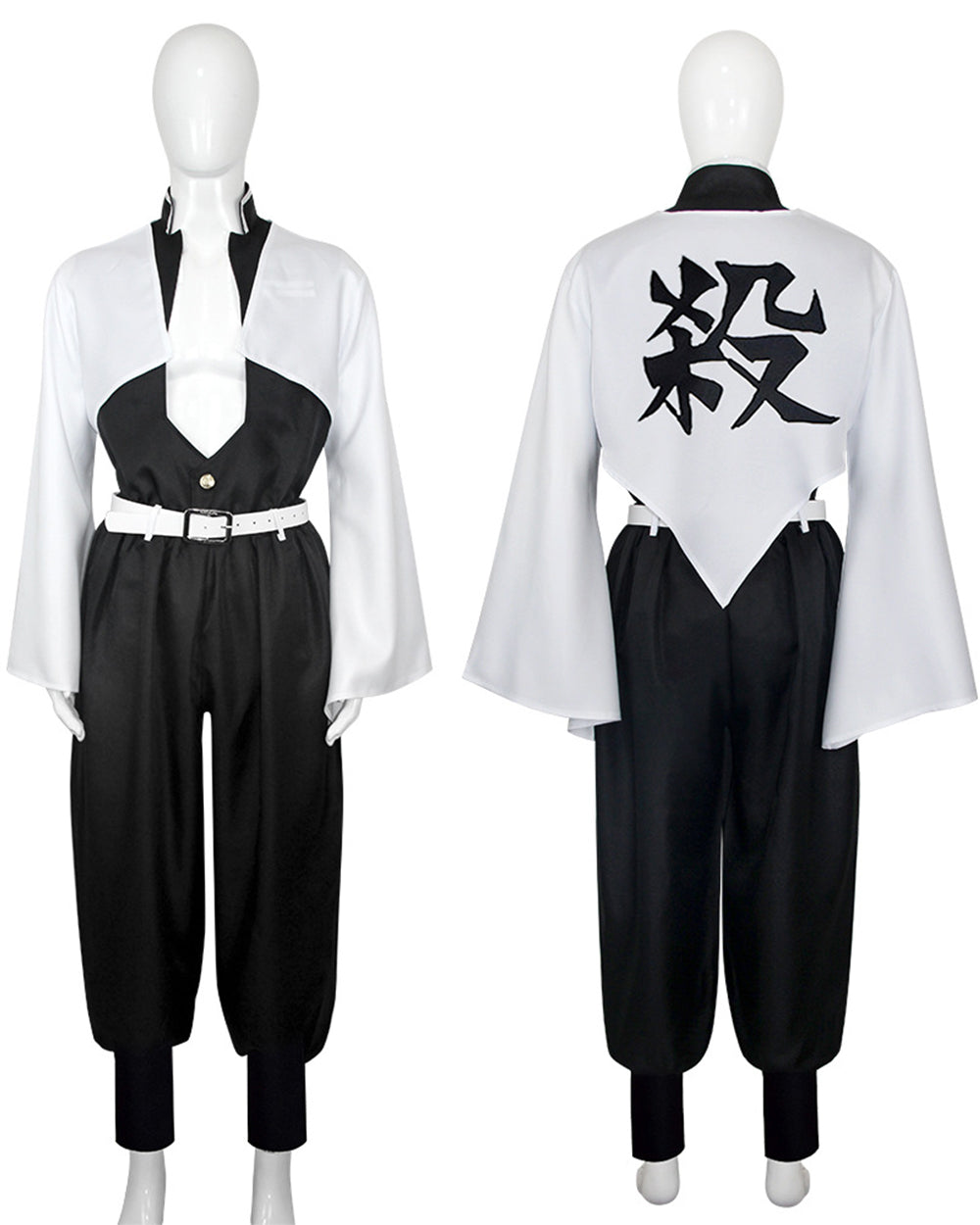 Adult Black and White Warrior Costume Set