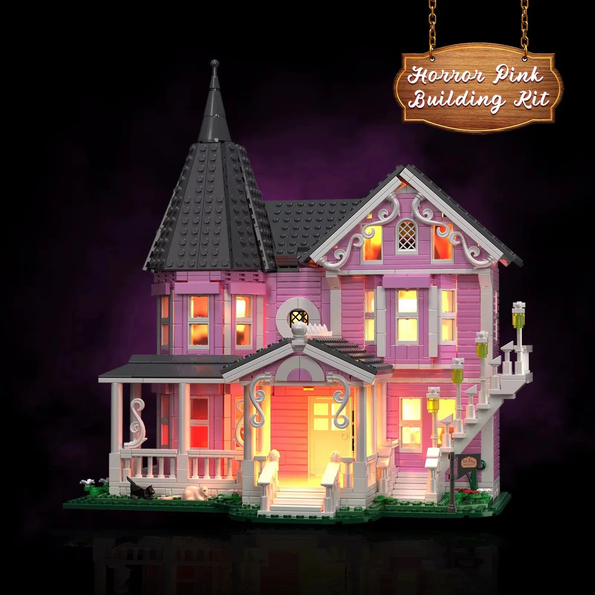 Pink Palace Haunted House LED Building Set