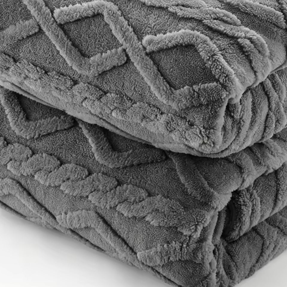 Heated Throw Blanket with LCD Controller, 10 Heat Levels, 10 Timer Settings & Auto Shut-Off, Flannel Fleece