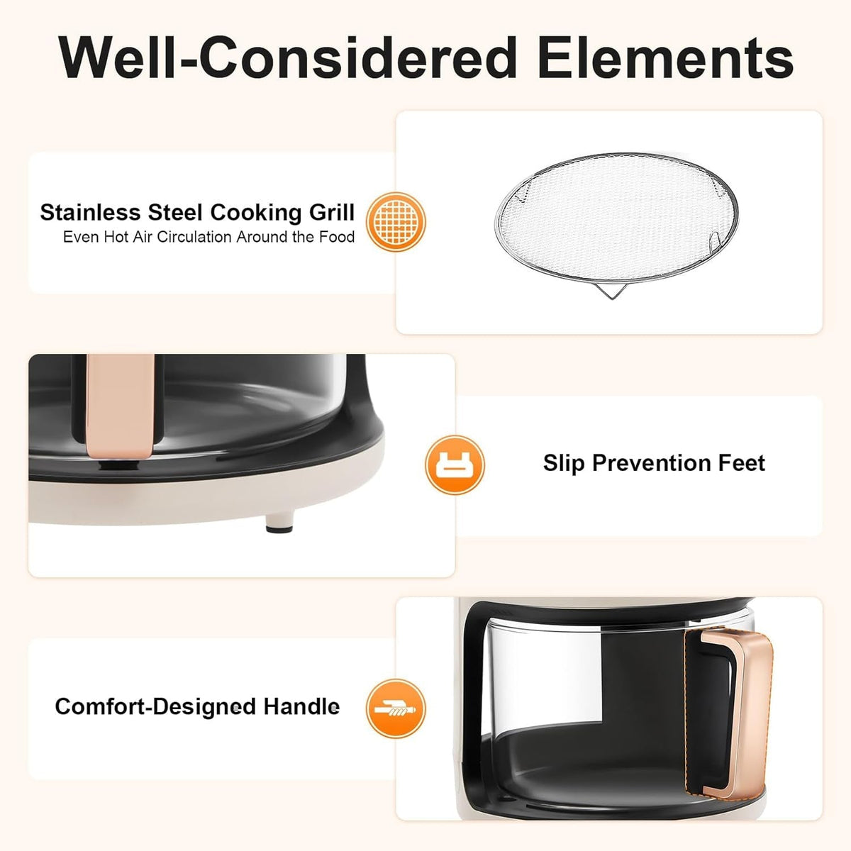 Non-Toxic Glass Air Fryer with PFAS-Free Borosilicate Pot