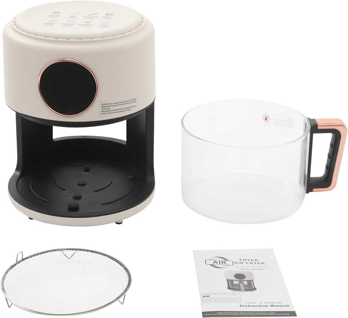 Non-Toxic Glass Air Fryer with PFAS-Free Borosilicate Pot