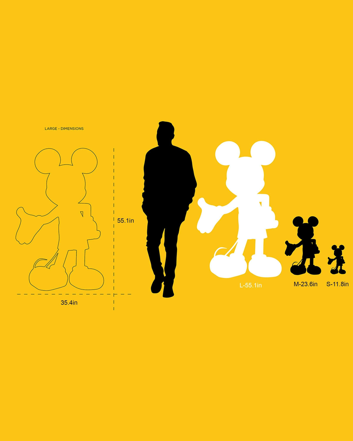 Mickey Mouse WELCOME White & Silver 55in