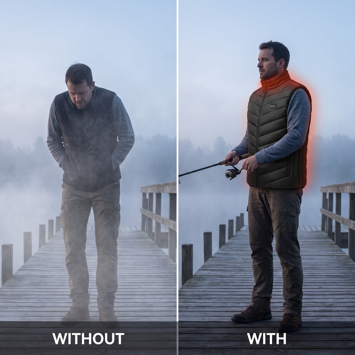 4 Zone Control Heated Vest 26 Heating Panels USB Men's Work Gilet