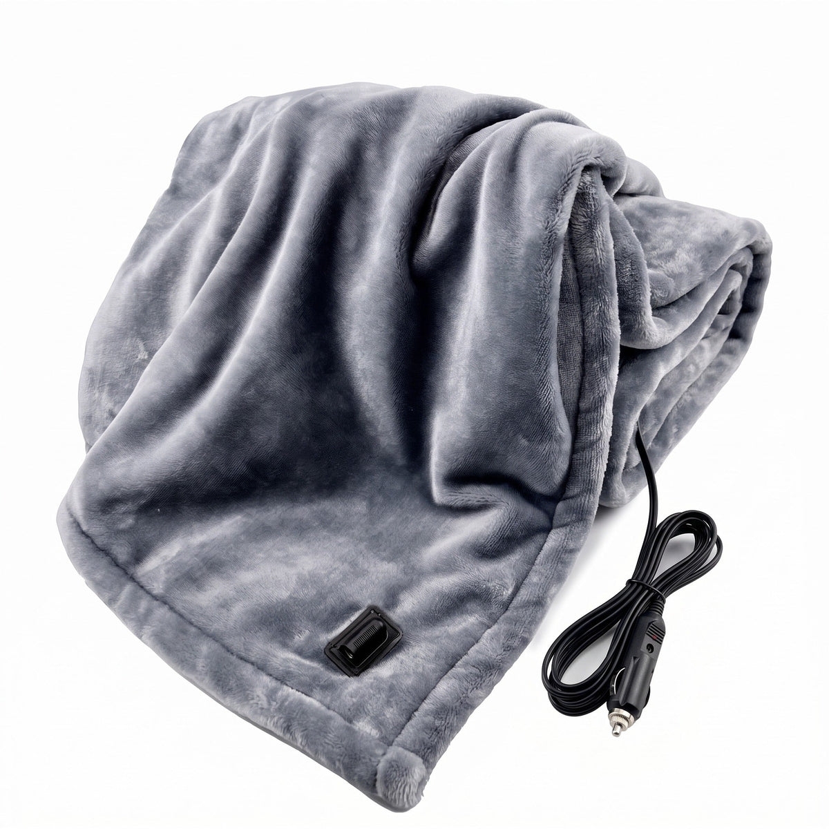 Flannel 12V Heated Car Blanket 9 Heat Levels Timer Travel Throw