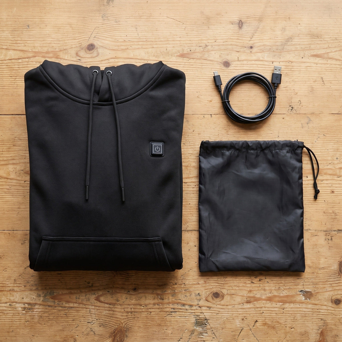 Fleece Lined USB Heated Hoodie 7 Zones Kangaroo Pocket Sweatshirt