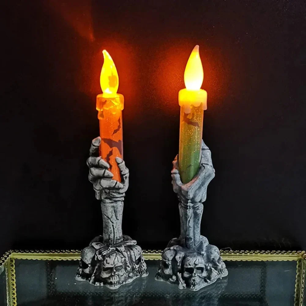 Skull Halloween Candle Holder