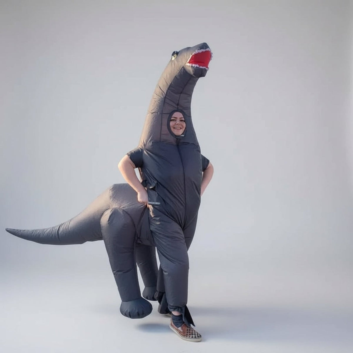 Halloween Dinosaur Inflatable Costume With Long Neck And Tail Party Cosplay Suit For Instant Dino Fun