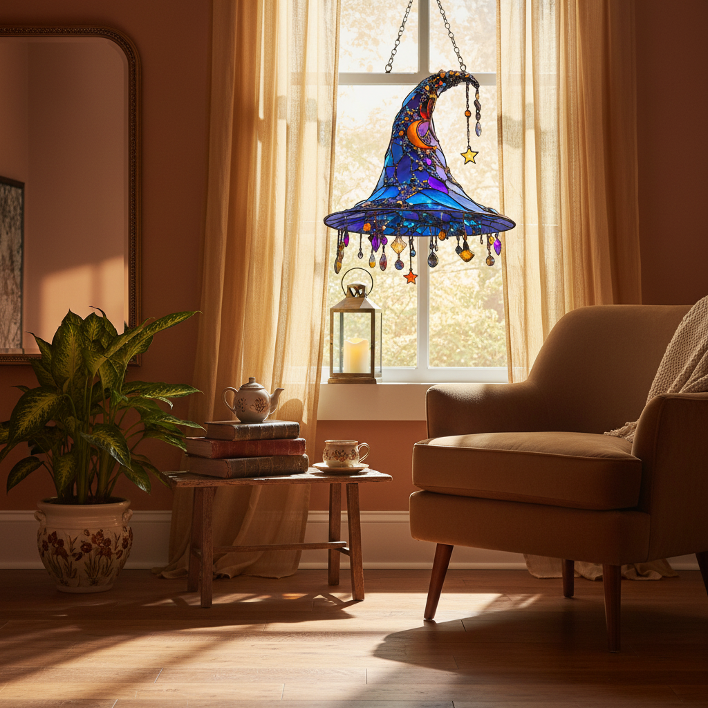 Witch Hat Halloween Tabletop Decor - Blue and Black Options