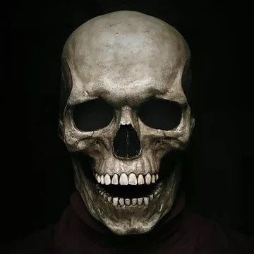 Movable Jaw Realistic Full Head Halloween Skull Mask