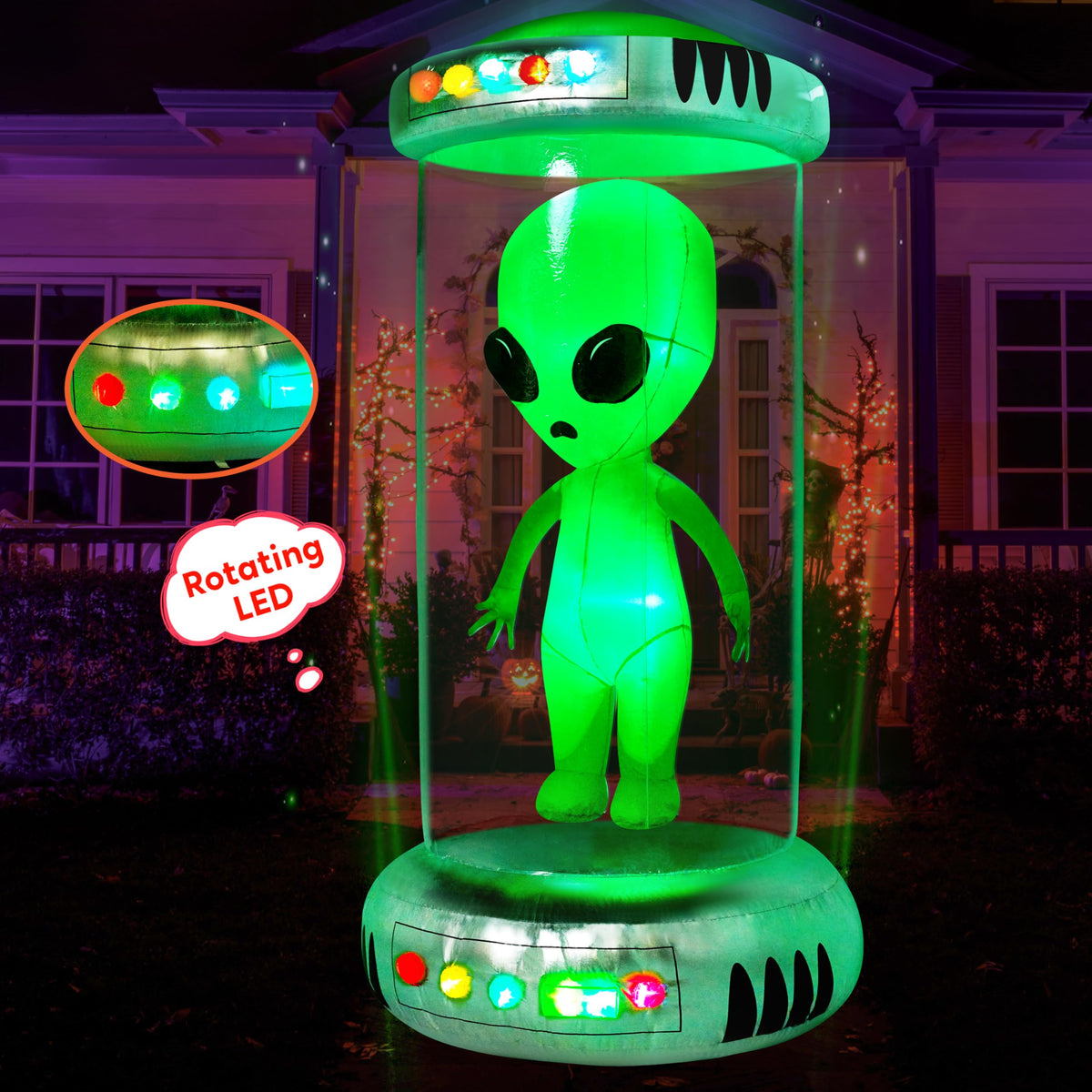 Joiedomi 7 FT Animated Alien Inflatable with Test Tube - LED Outdoor Decor