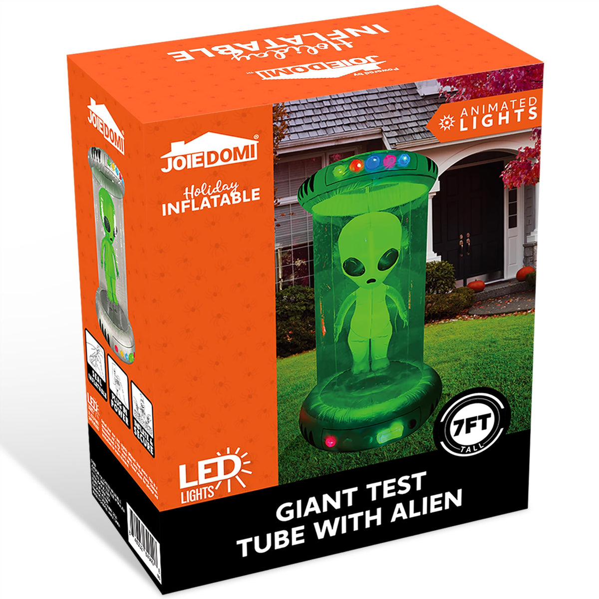 Joiedomi 7 FT Animated Alien Inflatable with Test Tube - LED Outdoor Decor