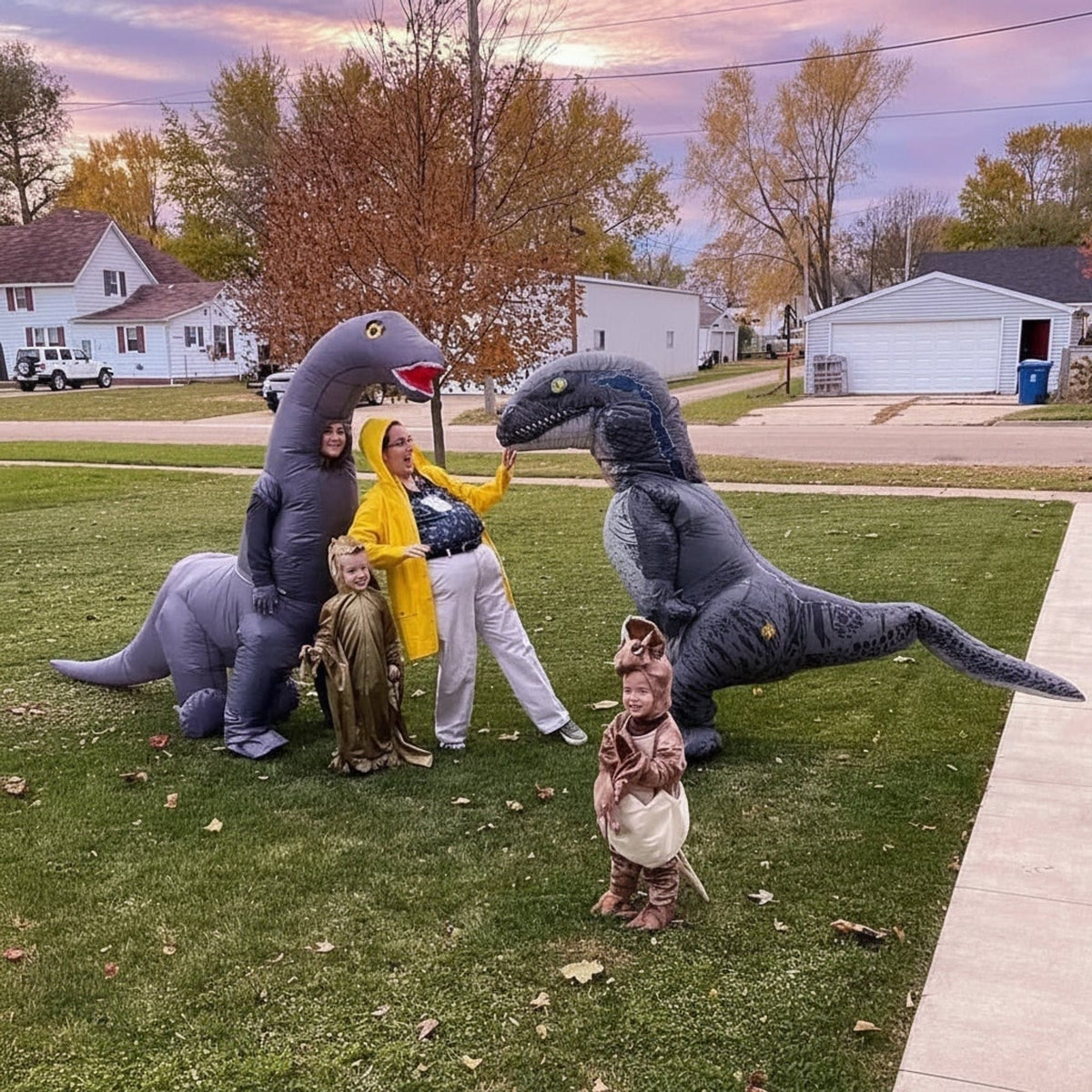 Inflatable Dinosaur Halloween Party Costume With Instant Dino Impact