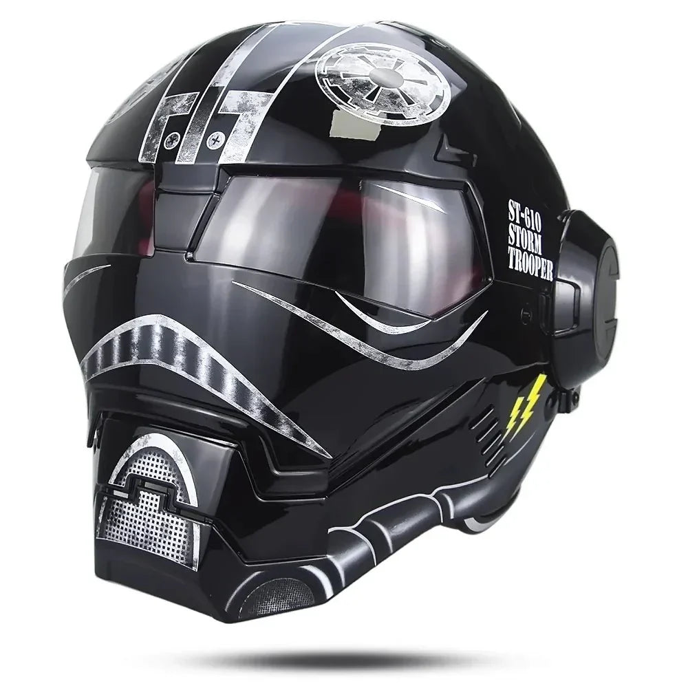 Retro Full-Face Motorcycle Helmet - Bubble Visor Vintage Cafe Racer Style