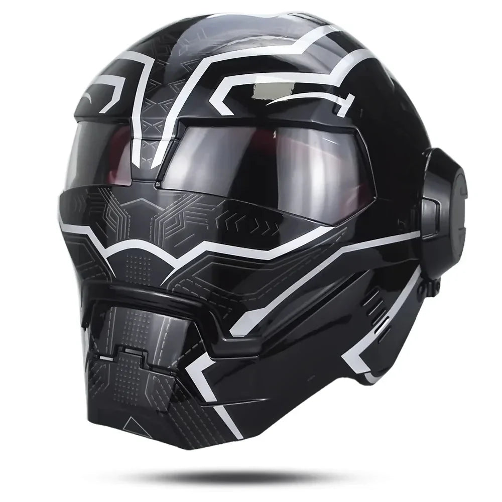 Retro Full-Face Motorcycle Helmet - Bubble Visor Vintage Cafe Racer Style