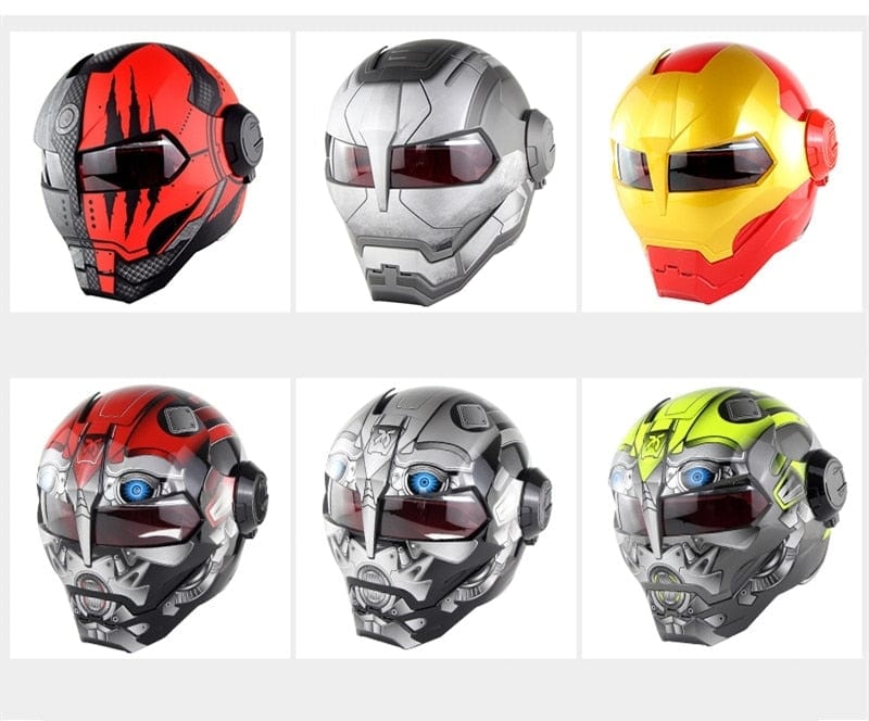 Flip-Up Modular Motorcycle Helmet - Retro Full-Face with Open Visor