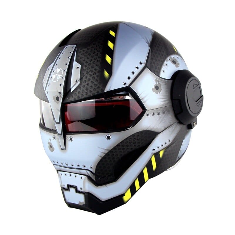 Flip-Up Modular Motorcycle Helmet - Retro Full-Face with Open Visor