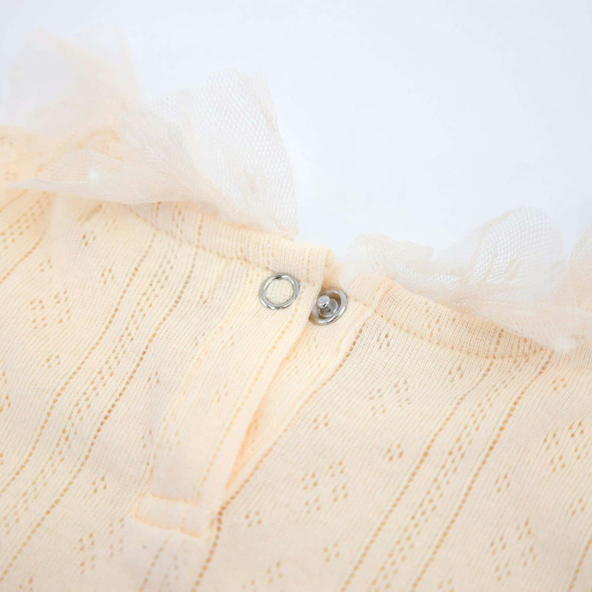 Pointelle Dotted Mesh Collar Two Piece Set