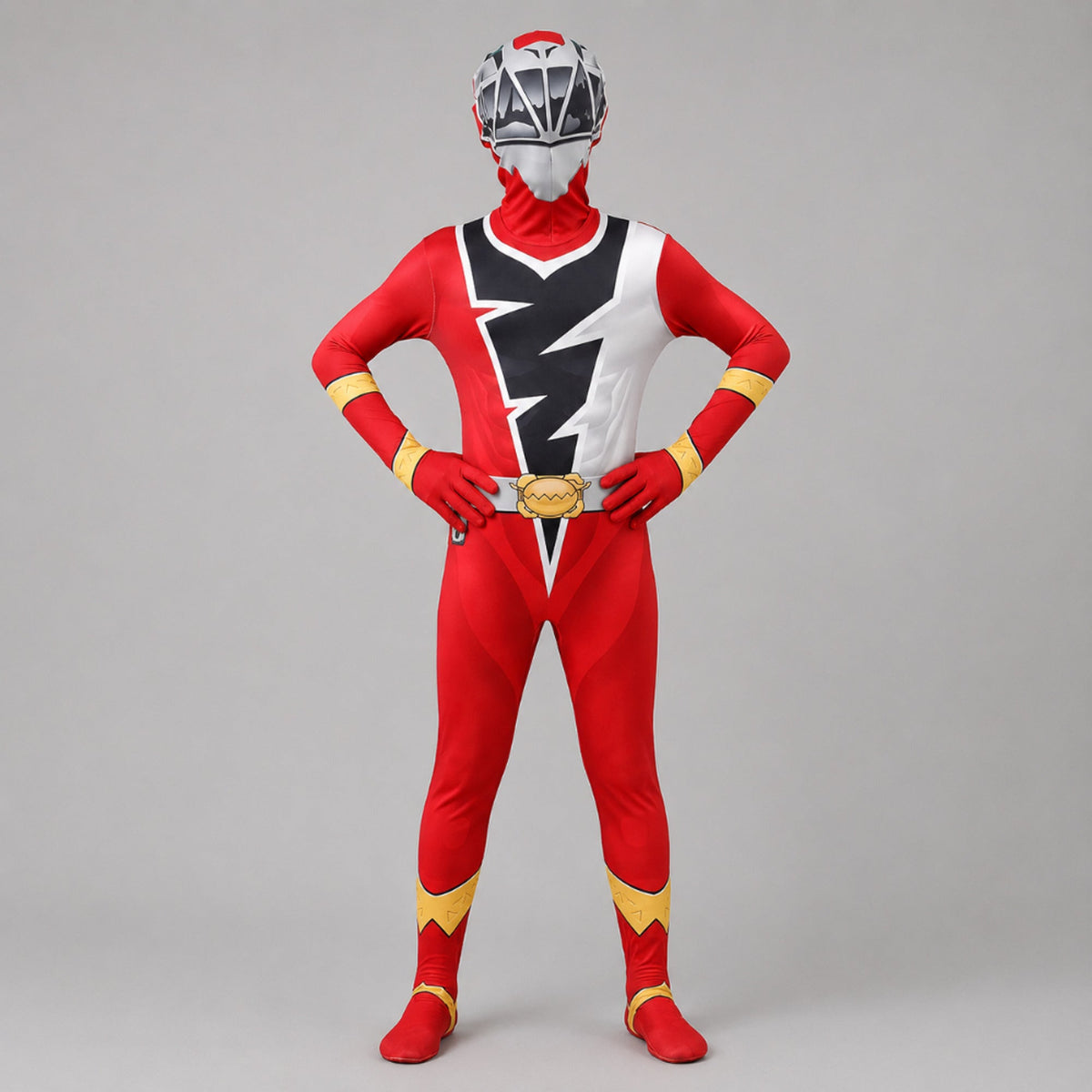 Kids' Halloween Superhero Costume Jumpsuit Dress Up With Lightning Bolt Chest Panel