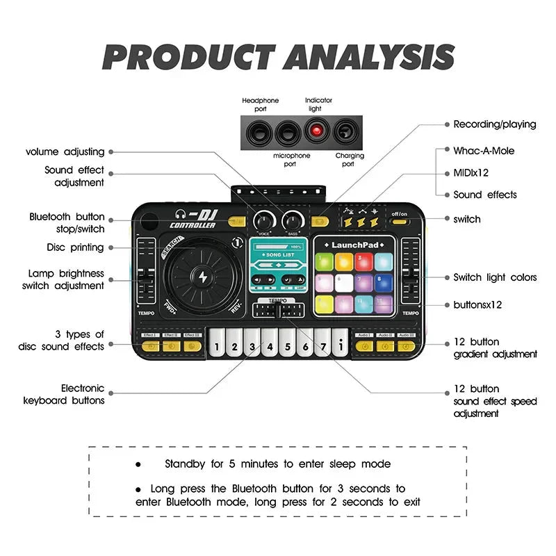 Kids Simulation DJ Mixer Controller