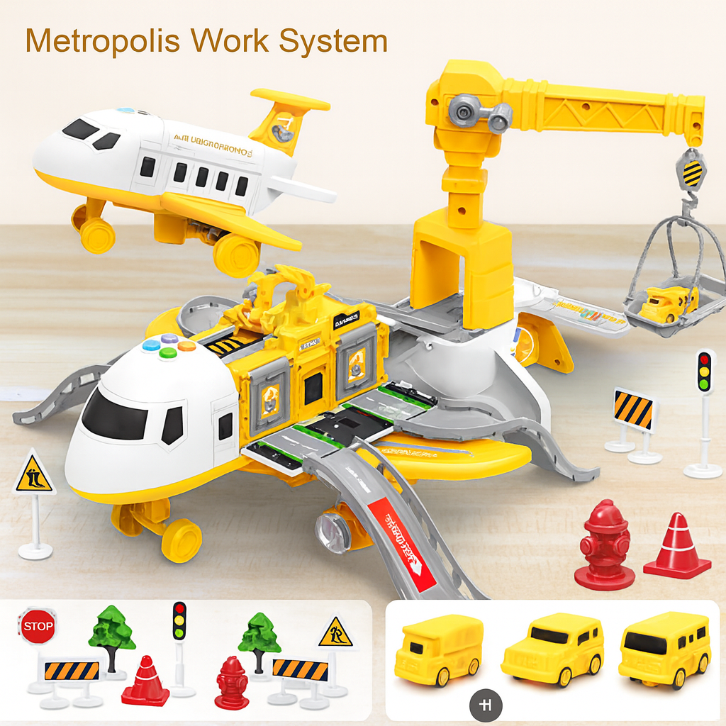 Kids' Transforming Airplane Toy with Music & Storage