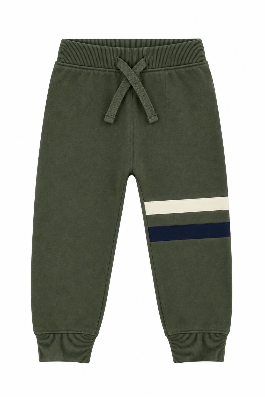 Kids Jogger with Stripes - Olive