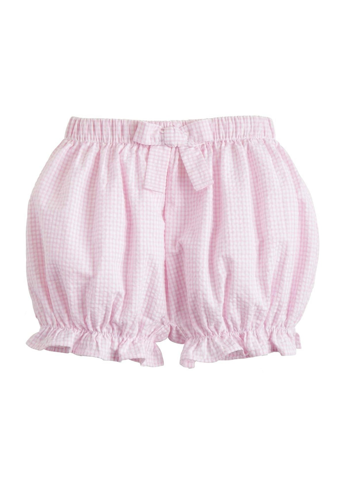 Bow Bloomers - Light Pink Seersucker Gingham