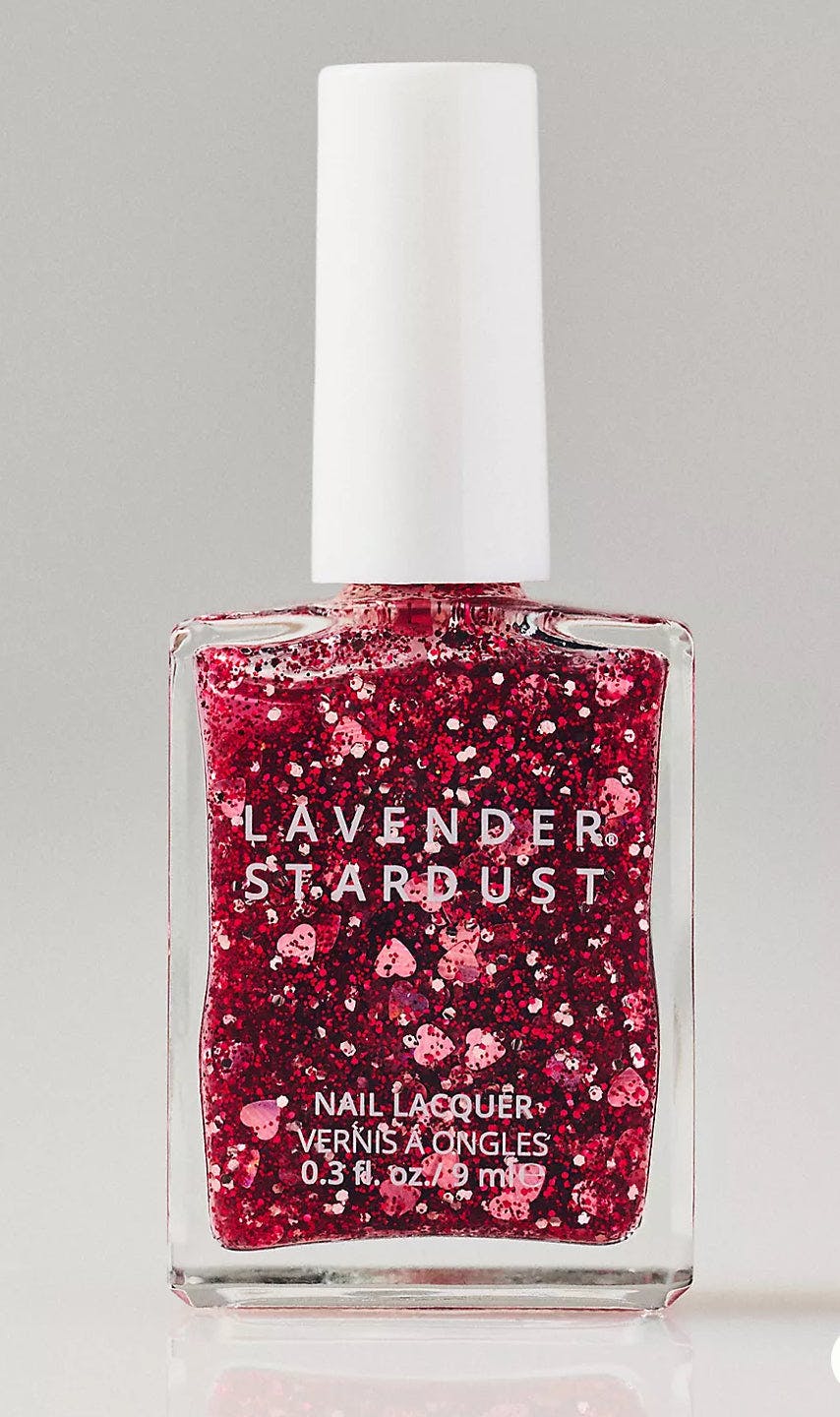 Cherry Hearts Glitter Nail Topper