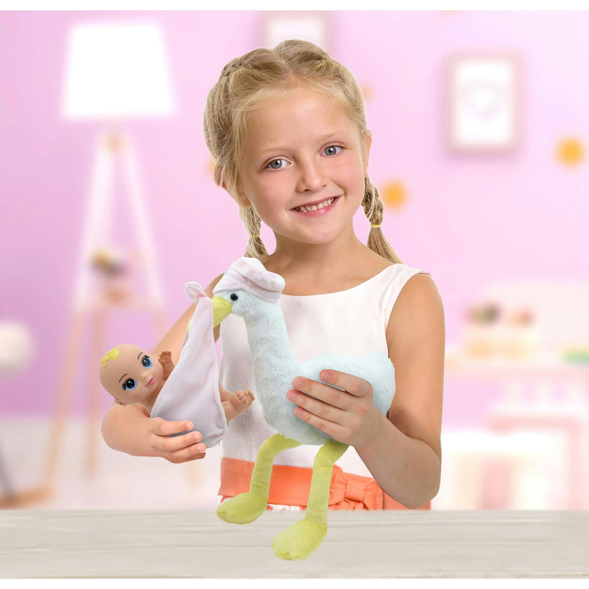 Magic Nursery: 8" Special Delivery Set - Pink - Posable Newborn Baby Doll