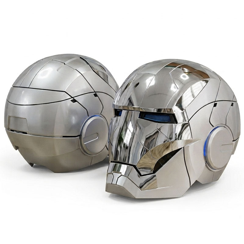 AutoKing Silver MK5 Iron Man Helmet with Voice Control Jarvis