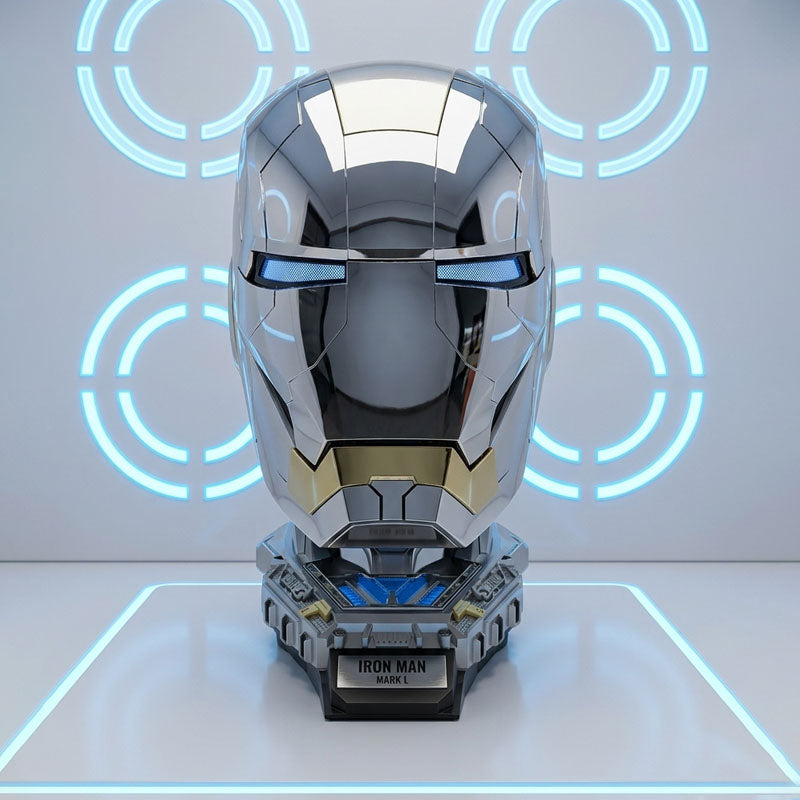 AutoKing Silver MK5 Iron Man Helmet with Voice Control Jarvis