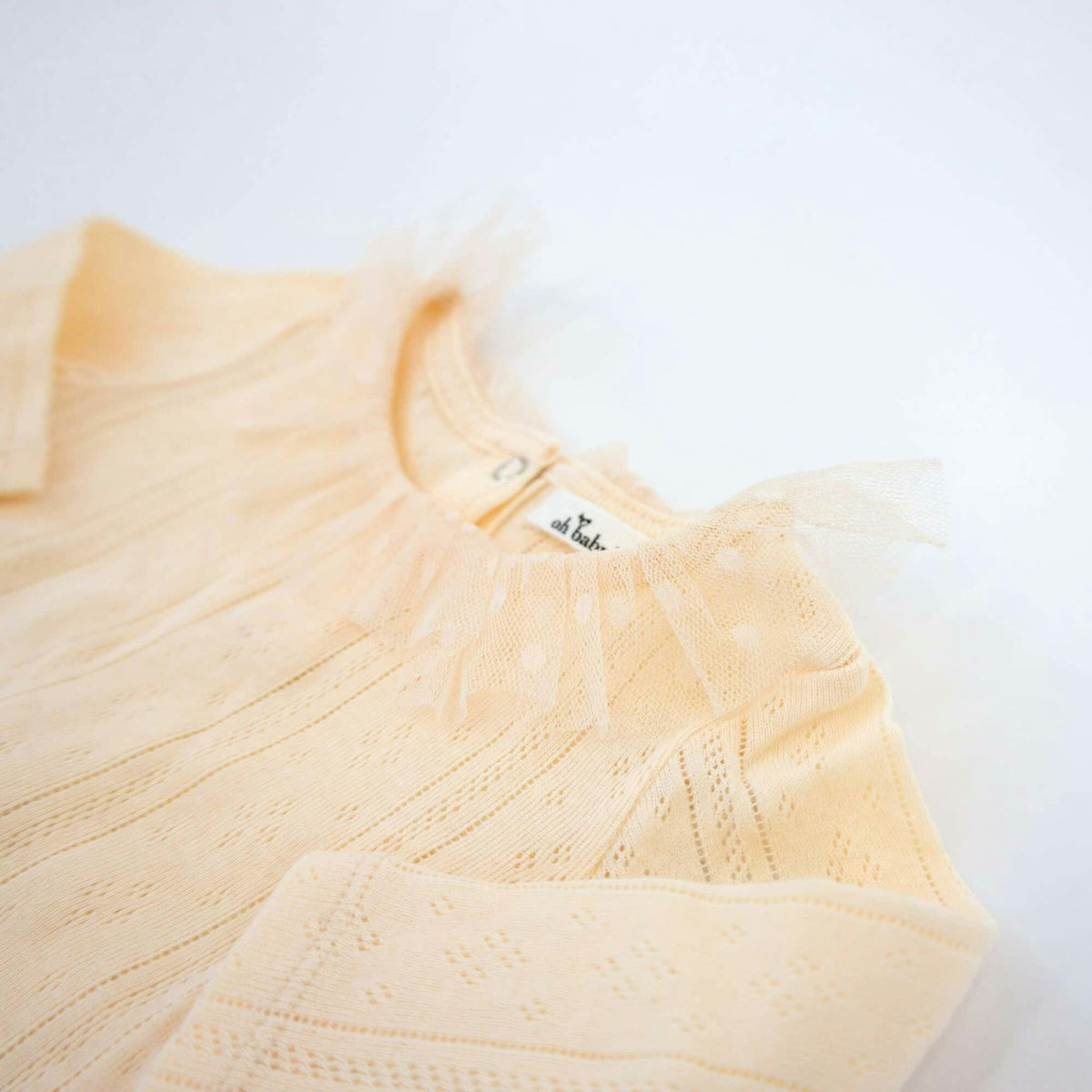 Pointelle Dotted Mesh Collar Two Piece Set