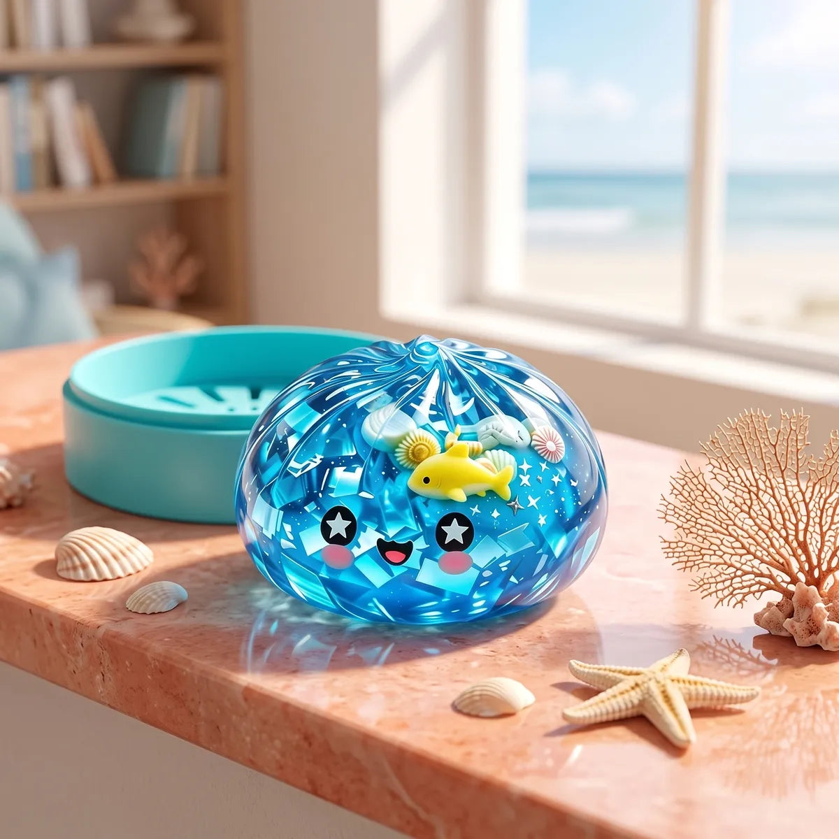 Coral Reef Ocean Glitter Dumpling Squishy