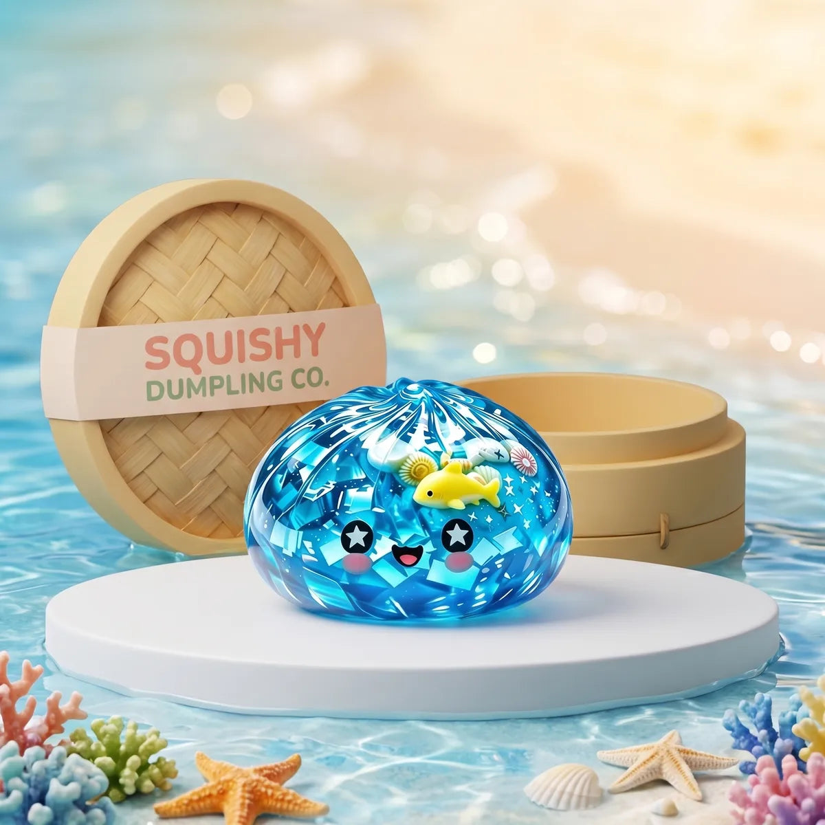 Coral Reef Ocean Glitter Dumpling Squishy