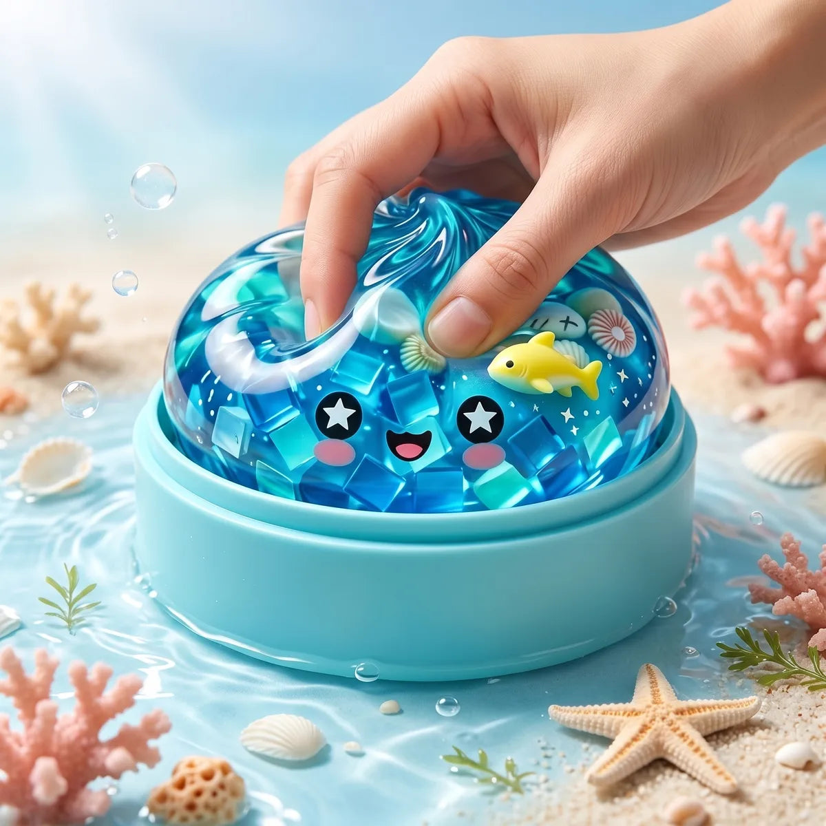 Coral Reef Ocean Glitter Dumpling Squishy