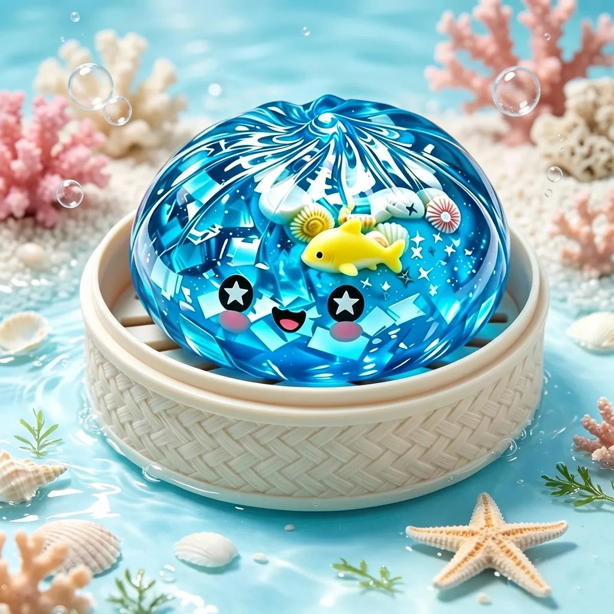 Coral Reef Ocean Glitter Dumpling Squishy