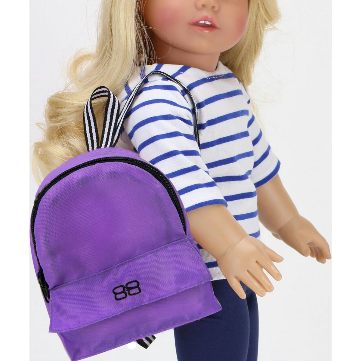 Sophia's Nylon Backpack for 18" Dolls, Purple/Black
