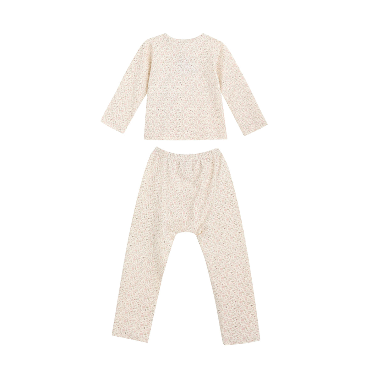 Cream Floral Cotton Pajama Set