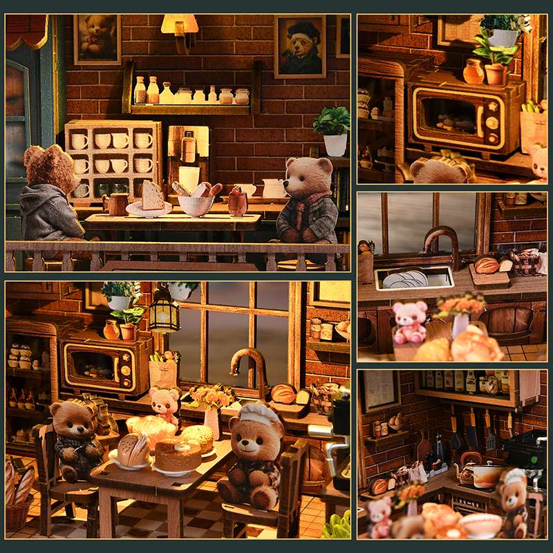 Bear Bistro Time DIY Miniature House Kit