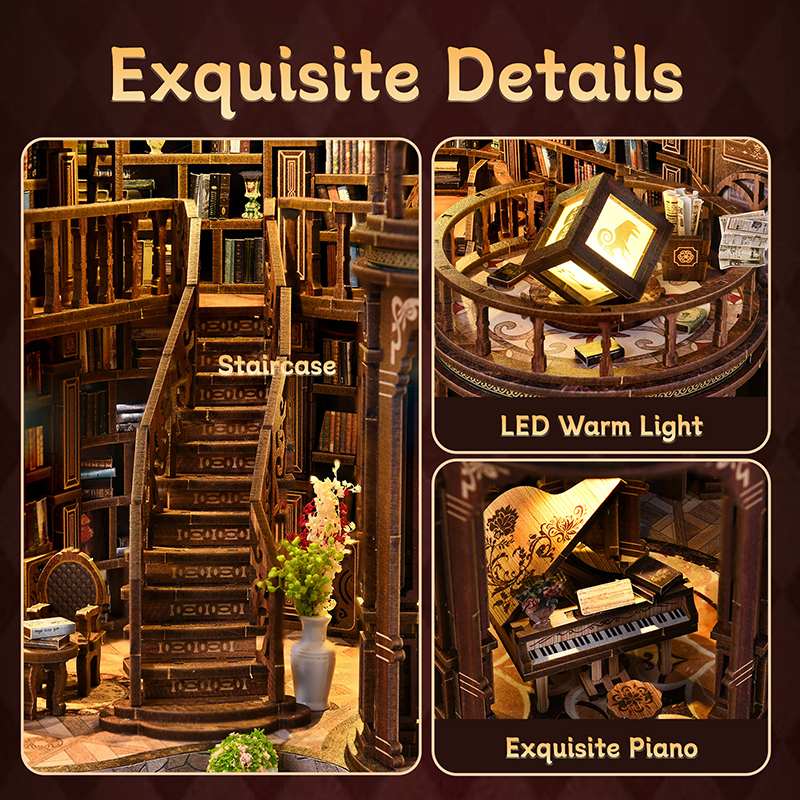 Grand Library Hall Large DIY Book Nook Kit
