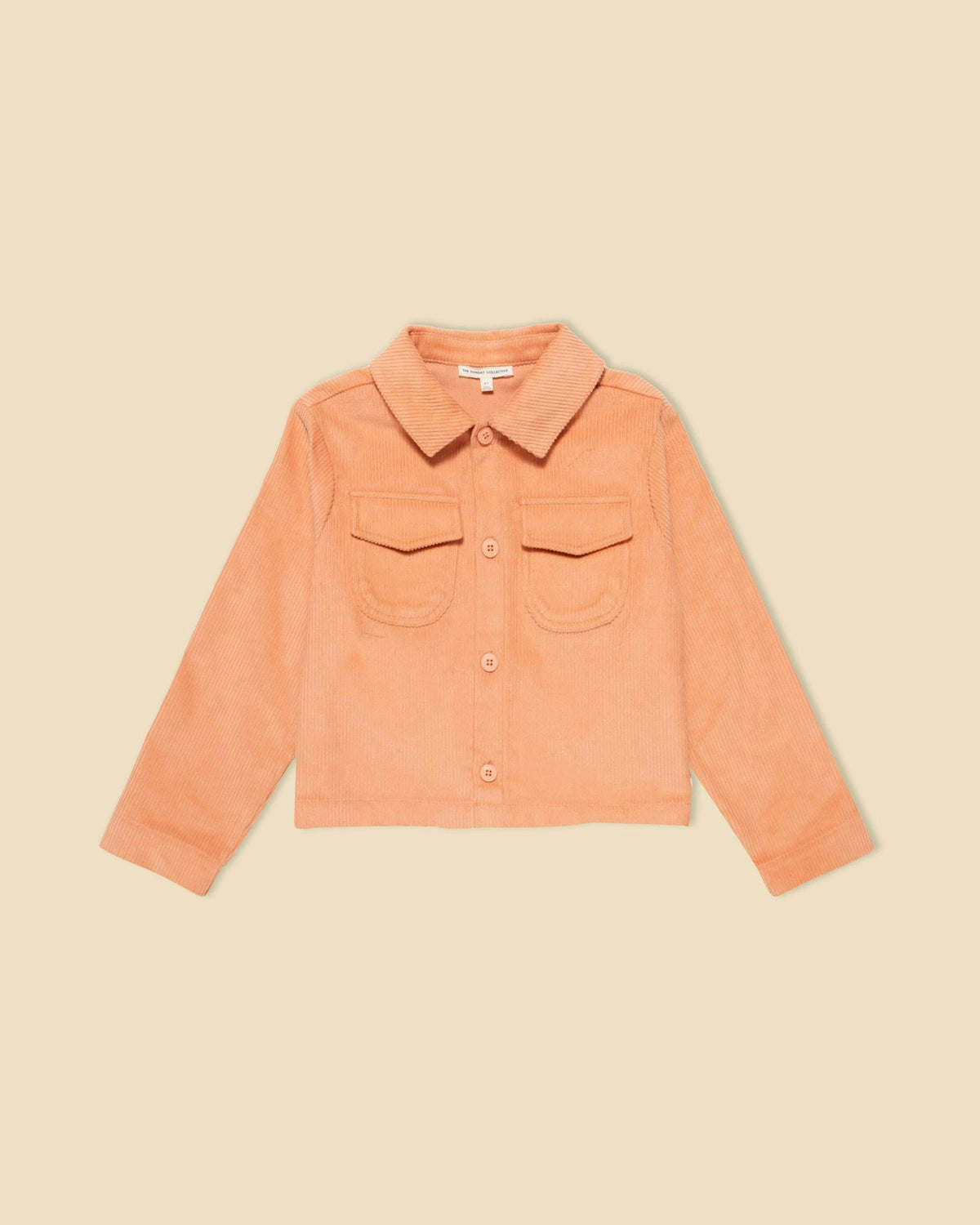 Corduroy Cropped Shacket in Sunset Serenade