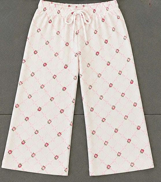 Girls Printed Pointelle Pants