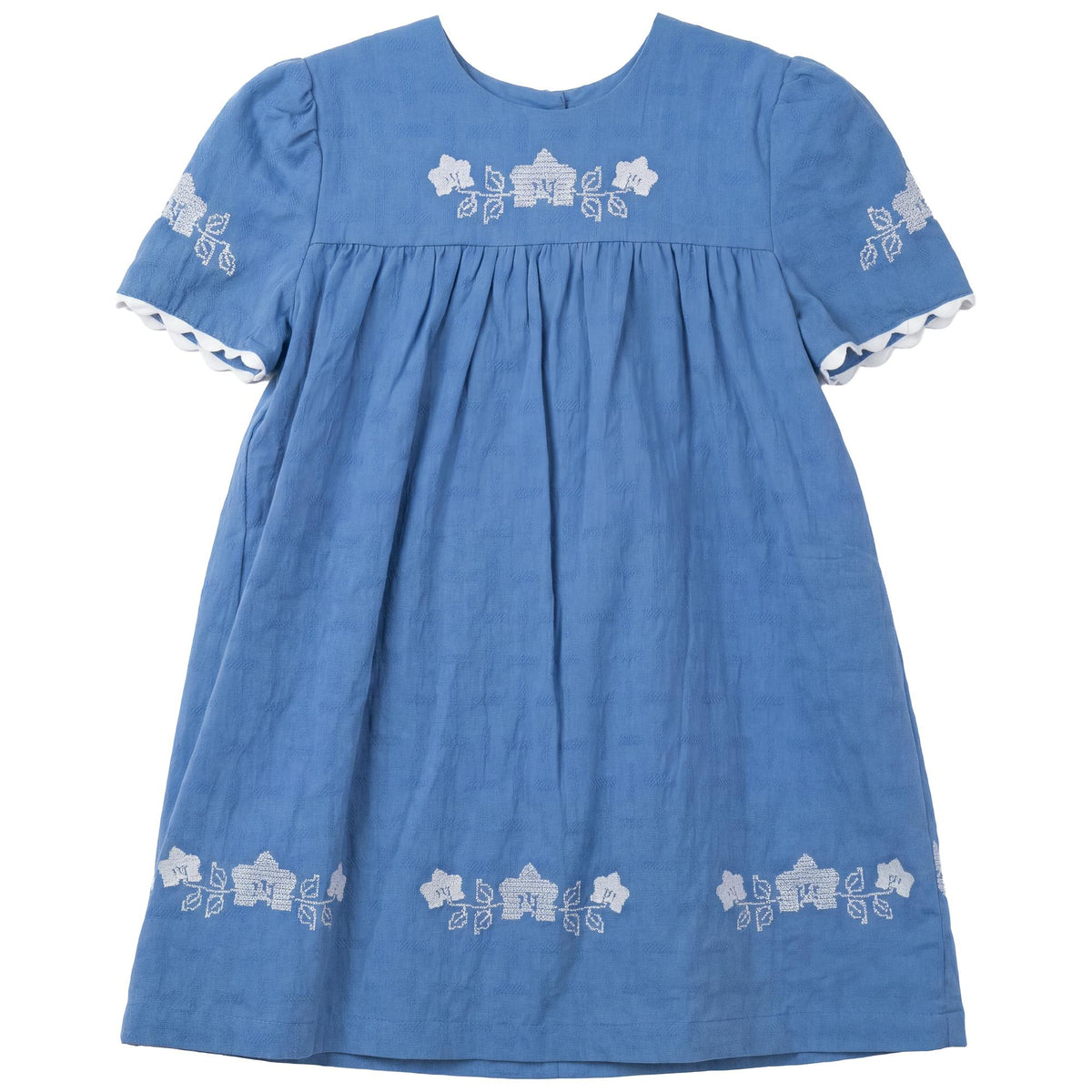 Criss Cross Flower Embroidered Dress