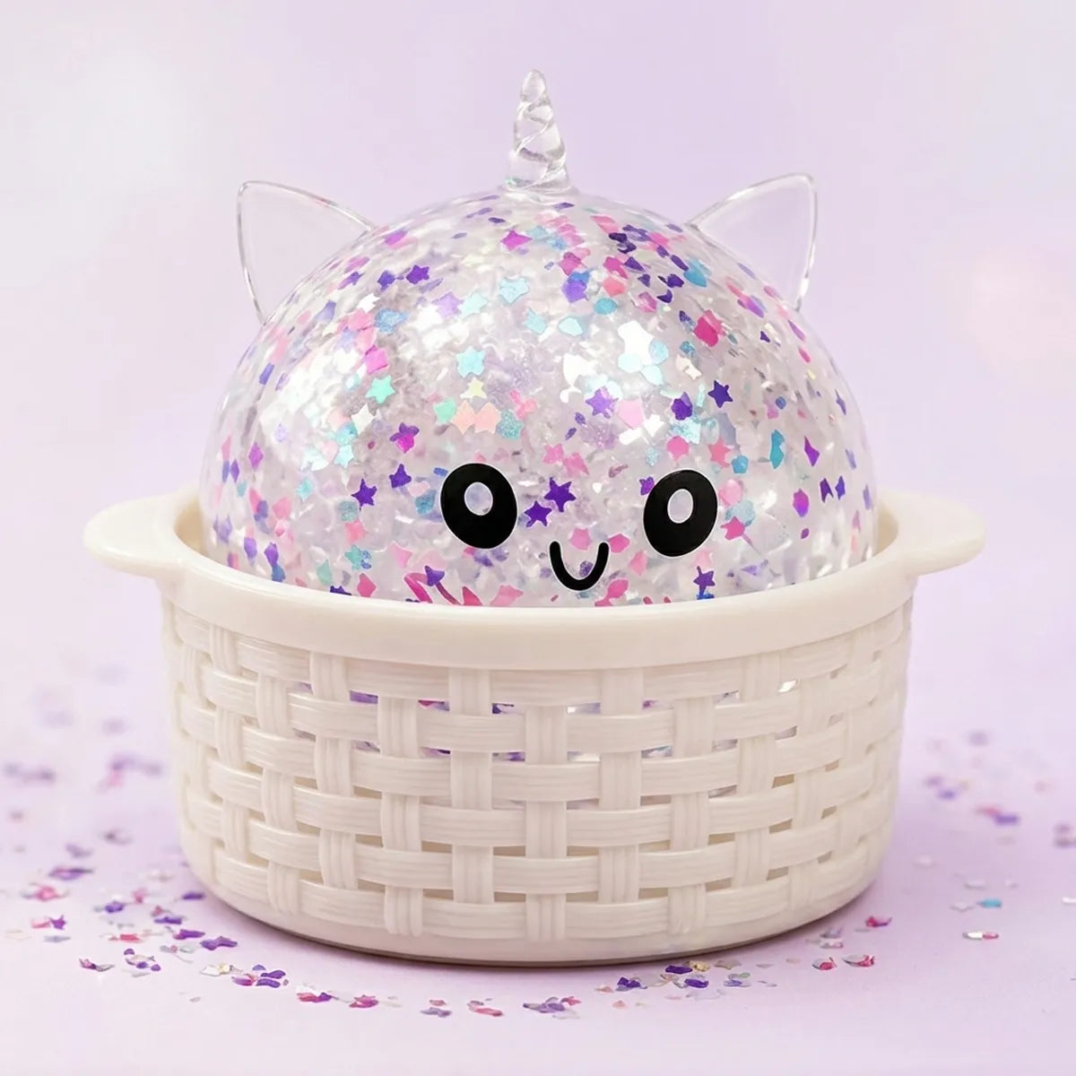 Stardust White Unicorn Sparkle Dumpling Squishy