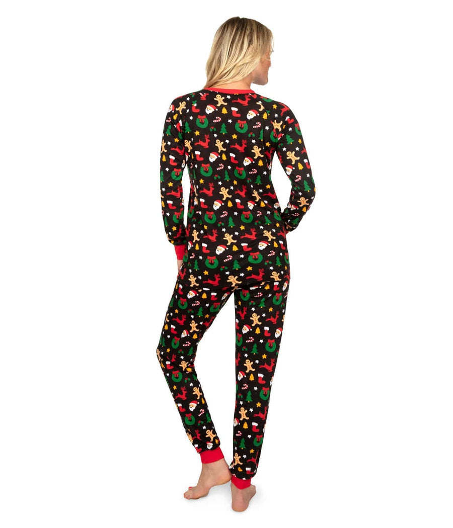 Womens Cookie Cutter Pajama Set with Side Pockets and Drawstring Waist