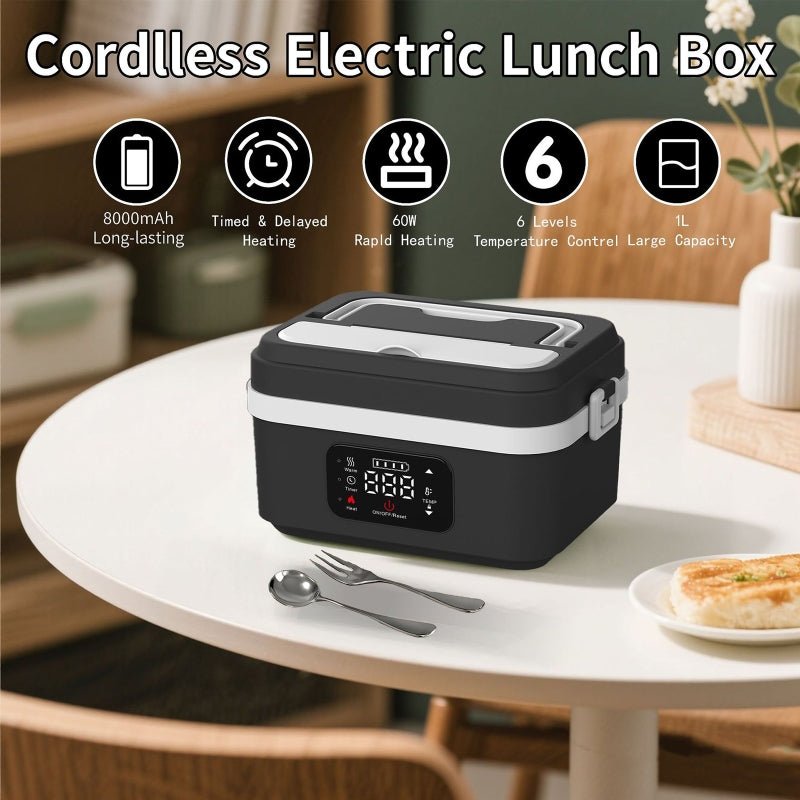 WORKWARM Self-Heating Lunch Box – Cordless 16000mAh Electric Food Warmer