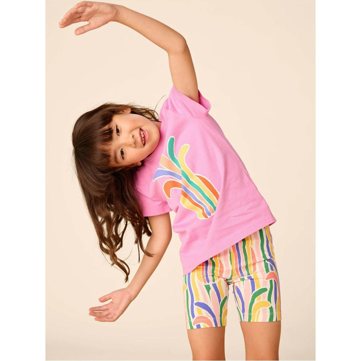 Rainbow Pineapple Graphic Tee, Pink