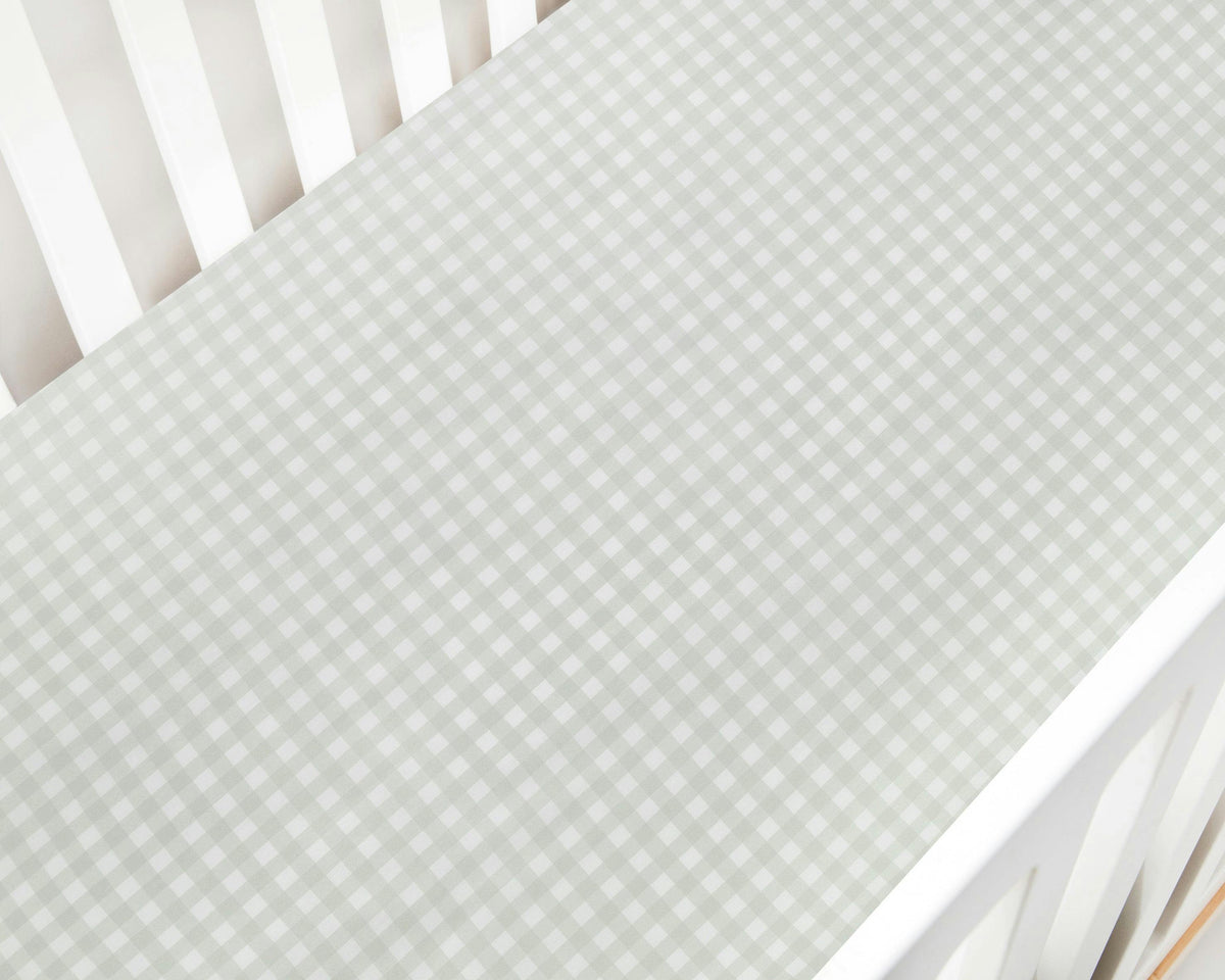 Picnic Gingham Crib Sheet - Green