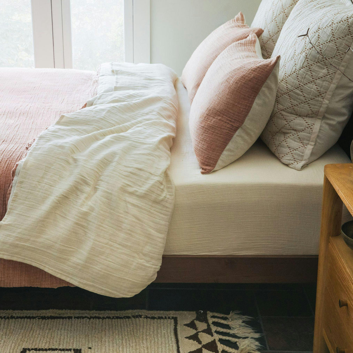 Crinkled Linen Sham Set