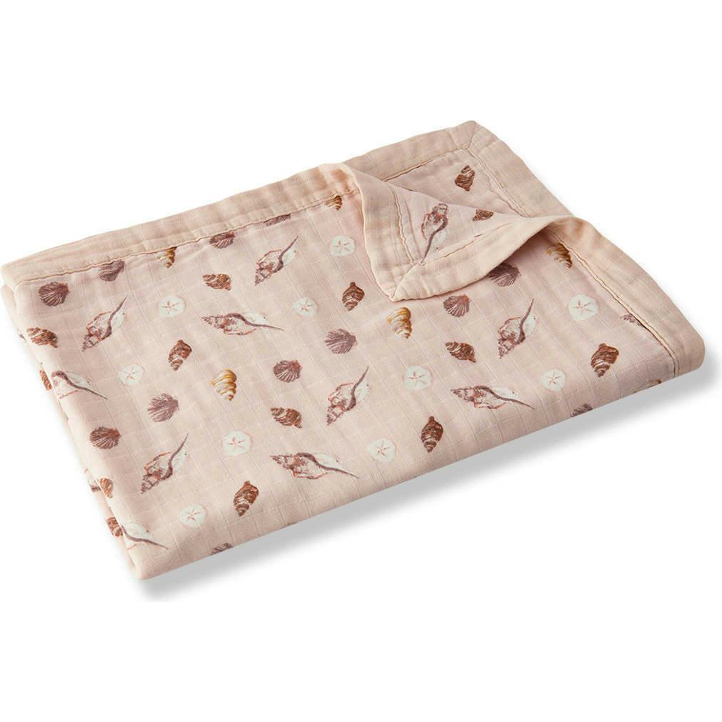 Seashells Big Lovey Three-Layer Muslin Blanket