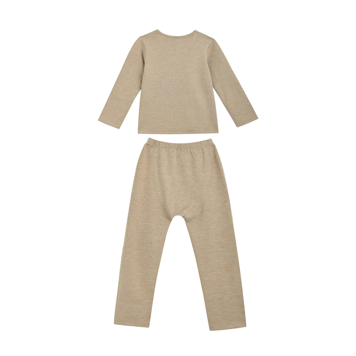 Gray Solid Wool-Blend Pajama Set